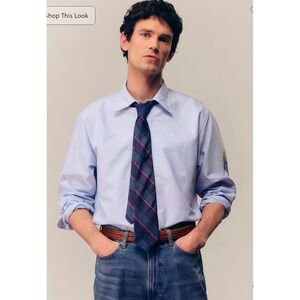 J.CREW Ludlow Premium Fine Cotton Slim Dress Shirt Blue 15/33 Cotton FM493 NEW